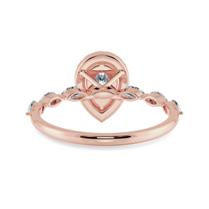 30-Pointer Pear Cut Solitaire Halo Diamonds with Marquise Cut Diamonds Accents 18K Rose Gold Ring JL AU 1276R   Jewelove.US