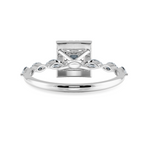 Load image into Gallery viewer, 1-Carat Princess Cut Solitaire Halo Diamond with Marquise Cut Diamond Accents Platinum Ring JL PT 1277-C   Jewelove.US
