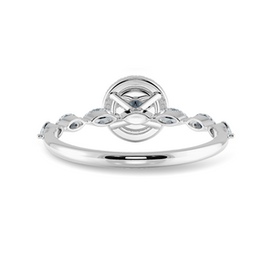 70-Pointer Solitaire Halo Diamond with Marquise Cut Diamond Accents Platinum Ring JL PT 1278-B   Jewelove.US