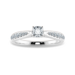 Load image into Gallery viewer, 30-Pointer Cushion Cut Solitaire Diamond Shank Platinum Engagement Ring JL PT 1279   Jewelove.US
