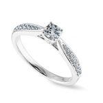 Load image into Gallery viewer, 30-Pointer Cushion Cut Solitaire Diamond Shank Platinum Engagement Ring JL PT 1279   Jewelove.US
