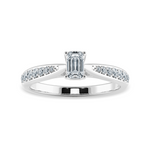 Load image into Gallery viewer, 30-Pointer Emerald Cut Solitaire Diamond Shank Platinum Ring JL PT 1280   Jewelove.US
