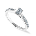 Load image into Gallery viewer, 30-Pointer Emerald Cut Solitaire Diamond Shank Platinum Ring JL PT 1280   Jewelove.US
