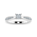 Load image into Gallery viewer, 30-Pointer Heart Cut Solitaire Diamond Shank Platinum Ring JL PT 1281   Jewelove.US
