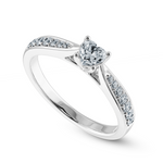 Load image into Gallery viewer, 30-Pointer Heart Cut Solitaire Diamond Shank Platinum Ring JL PT 1281   Jewelove.US
