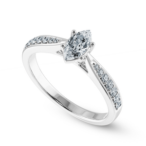 30-Pointer Marquise Cut Solitaire Diamond Shank Platinum Ring JL PT 1282   Jewelove.US