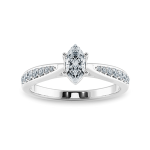 50-Pointer Marquise Cut Solitaire Diamond Shank Platinum Ring JL PT 1282-A   Jewelove.US