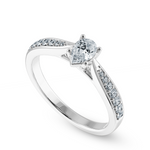 Load image into Gallery viewer, 70-Pointer Pear Cut Solitaire Diamond Shank Platinum Ring JL PT 1284-B   Jewelove.US
