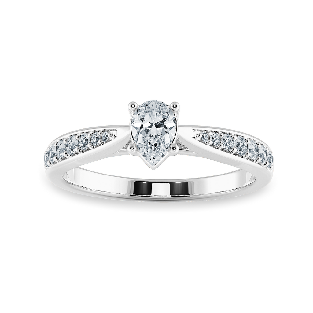 70-Pointer Pear Cut Solitaire Diamond Shank Platinum Ring JL PT 1284-B   Jewelove.US