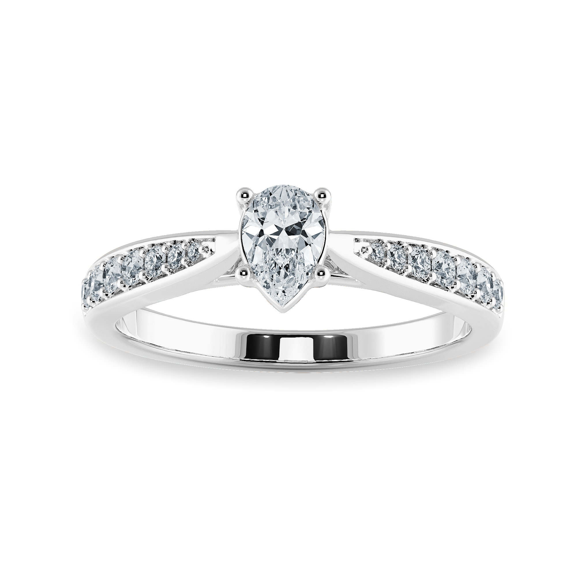 50-Pointer Pear Cut Solitaire Diamond Shank Platinum Ring JL PT 1284-A   Jewelove.US