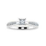 Load image into Gallery viewer, 30-Pointer Princess Cut Solitaire Diamond Shank Platinum Ring JL PT 1285   Jewelove.US
