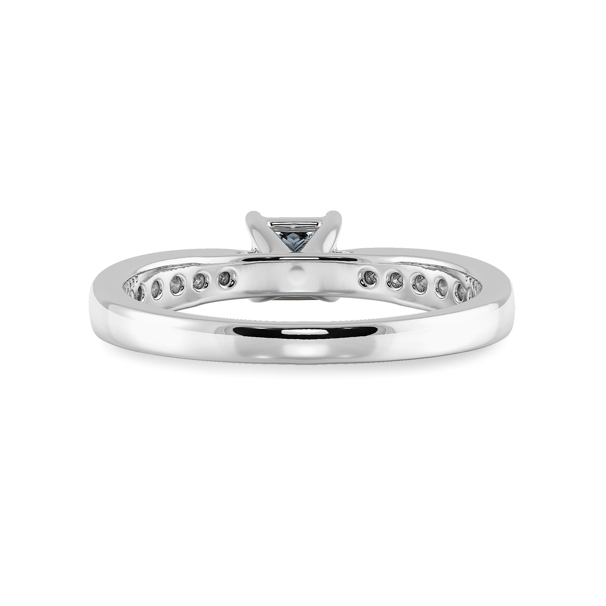 70-Pointer Princess Cut Solitaire Diamond Shank Platinum Ring JL PT 1285-B   Jewelove.US