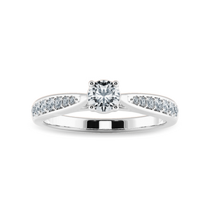 30-Pointer Solitaire Diamond Shank Platinum Ring JL PT 1286   Jewelove.US