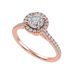 Load image into Gallery viewer, 30-Pointer Solitaire Halo Diamond Shank 18K Rose Gold Ring JL AU 1294R   Jewelove.US
