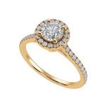 Load image into Gallery viewer, 30-Pointer Solitaire Halo Diamond Shank 18K Yellow Gold Ring JL AU 1294Y   Jewelove.US
