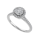 Load image into Gallery viewer, 70-Pointer Solitaire Halo Diamond Shank Platinum Ring JL PT 1294-B   Jewelove.US
