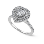 Load image into Gallery viewer, 30-Pointer Heart Cut Solitaire Double Halo Diamond Shank Platinum Ring JL PT 1297   Jewelove.US
