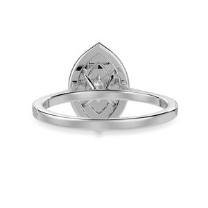 30-Pointer Marquise Cut Solitaire Double Halo Diamond Shank Platinum Ring JL PT 1298   Jewelove.US