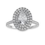 Load image into Gallery viewer, 70-Pointer Oval Cut Solitaire Double Halo Diamond Shank Platinum Ring JL PT 1299-B   Jewelove.US
