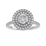 Load image into Gallery viewer, 30-Pointer Double Halo Solitaire Diamond Shank Platinum Ring JL PT 1302   Jewelove.US
