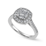 Load image into Gallery viewer, 30-Pointer Cushion Cut Solitaire Halo Diamond Shank Platinum Ring JL PT 1303   Jewelove.US
