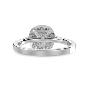 30-Pointer Cushion Cut Solitaire Halo Diamond Shank Platinum Ring JL PT 1303   Jewelove.US