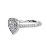 Load image into Gallery viewer, 30-Pointer Heart Cut Solitaire Halo Diamond Shank Platinum Ring JL PT 1305   Jewelove.US
