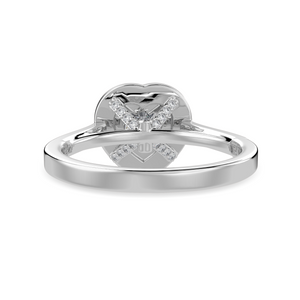 30-Pointer Heart Cut Solitaire Halo Diamond Shank Platinum Ring JL PT 1305   Jewelove.US