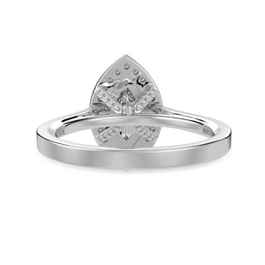 70-Pointer Marquise Cut Solitaire Halo Diamond Shank Platinum Ring JL PT 1326-B   Jewelove.US