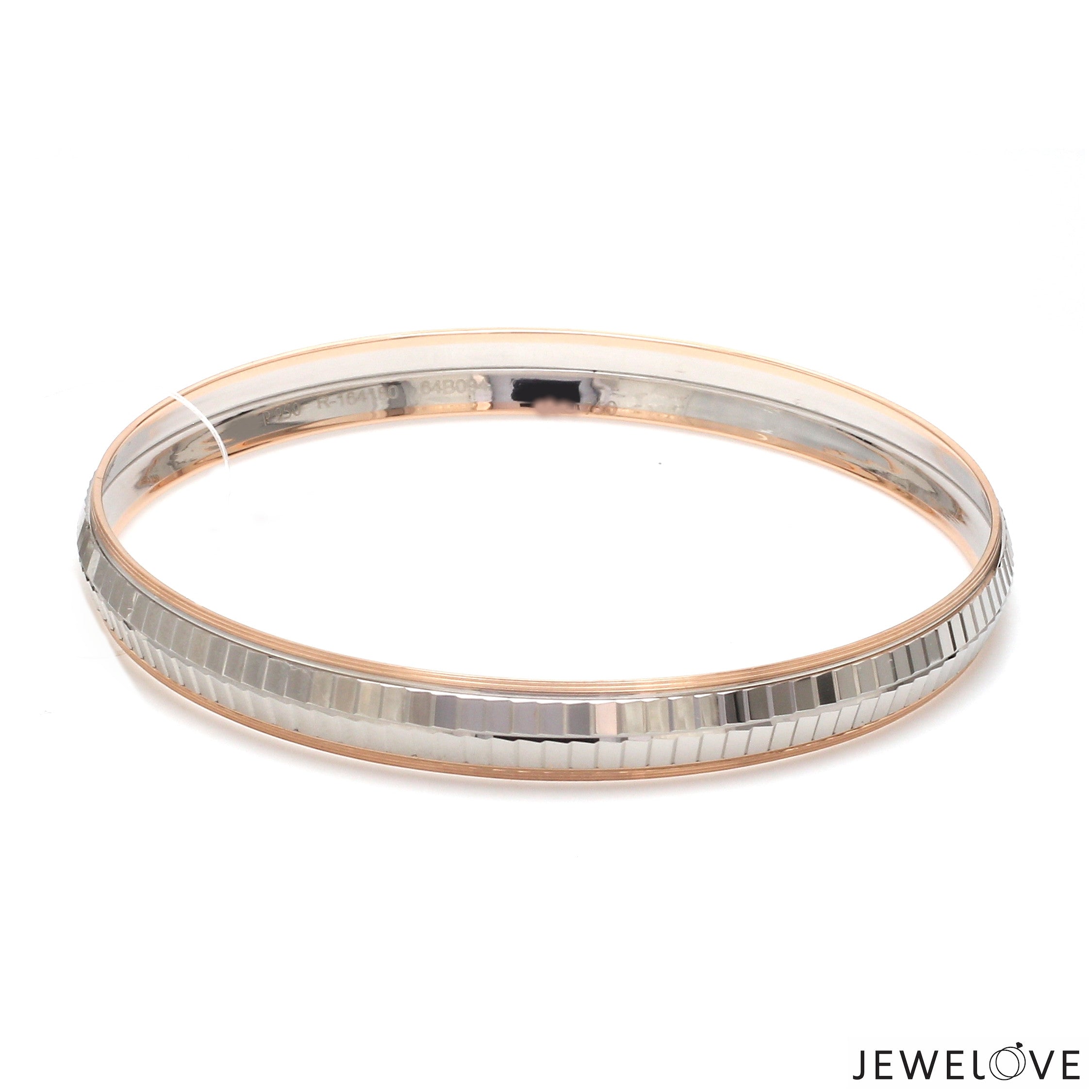 Men of Platinum | 7.75mm Double Box Line Kada with Rose Gold for Men JL PTB 1241