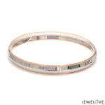 Load image into Gallery viewer, Men of Platinum | 7.75mm Double Box Line Kada with Rose Gold for Men JL PTB 1241
