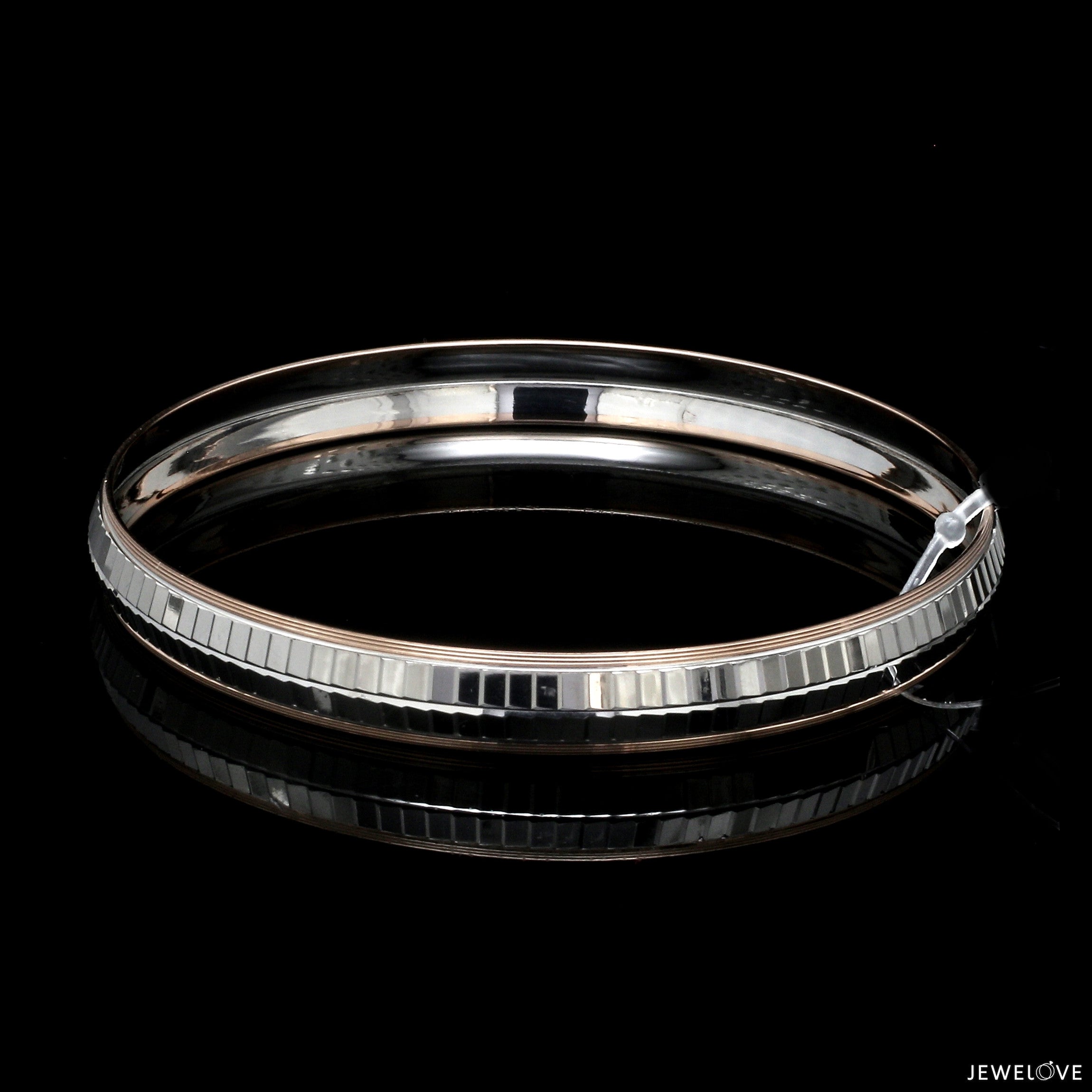 Men of Platinum | 7.75mm Double Box Line Kada with Rose Gold for Men JL PTB 1241