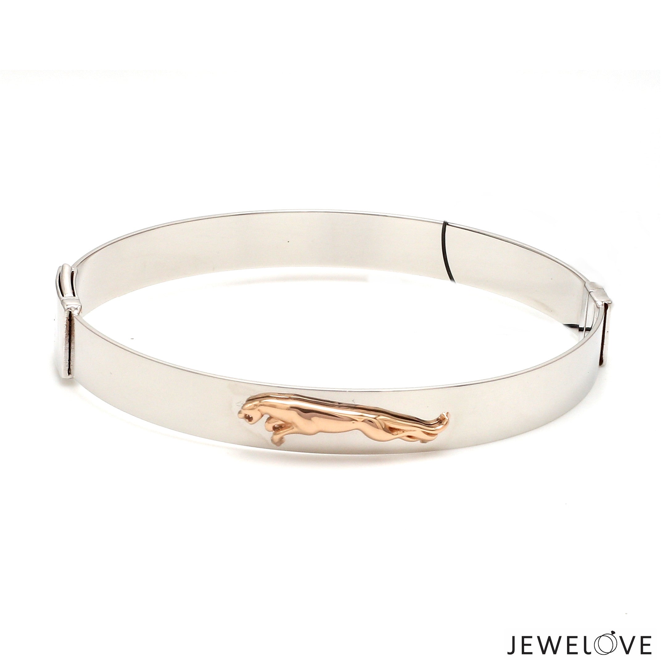 Men of Platinum | 8mm Bracelet with Rose Gold Jaguar for Men JL PTB 1242