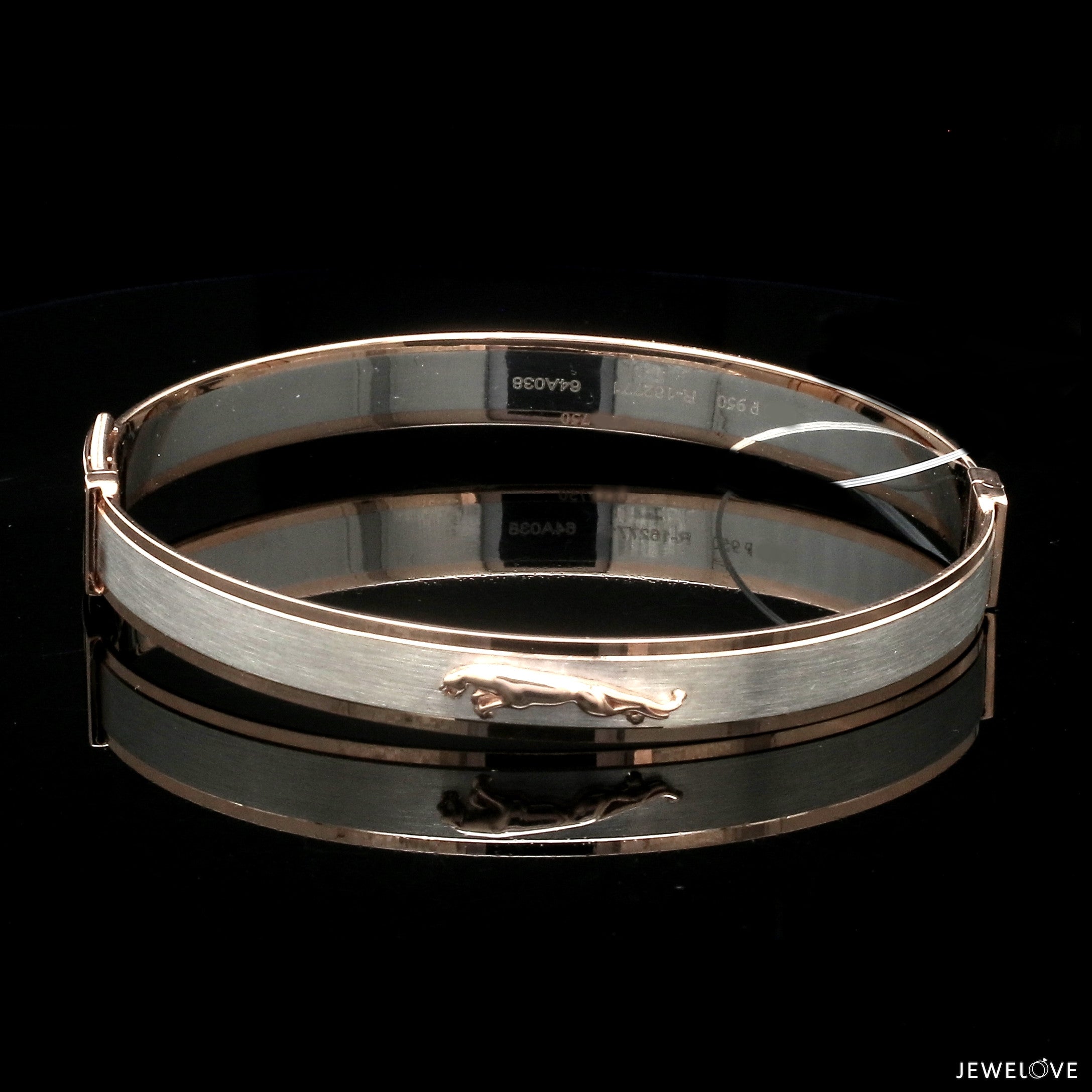 Men of Platinum | 8mm Rose Gold Jaguar Bracelet with Brush Finish for Men JL PTB 1243