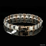 Load image into Gallery viewer, Men of Platinum | Platinum &amp; Rose Gold Bracelet with Matte Finish for Men JL PTB 1249
