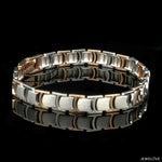 Load image into Gallery viewer, Men of Platinum | Platinum &amp; Rose Gold Bracelet with Matte Finish for Men JL PTB 1249
