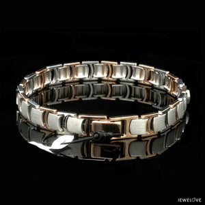 Men of Platinum | Platinum & Rose Gold Bracelet with Matte Finish for Men JL PTB 1249