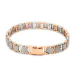 Load image into Gallery viewer, Men of Platinum | Platinum &amp; Rose Gold Bracelet with Matte Finish for Men JL PTB 1249
