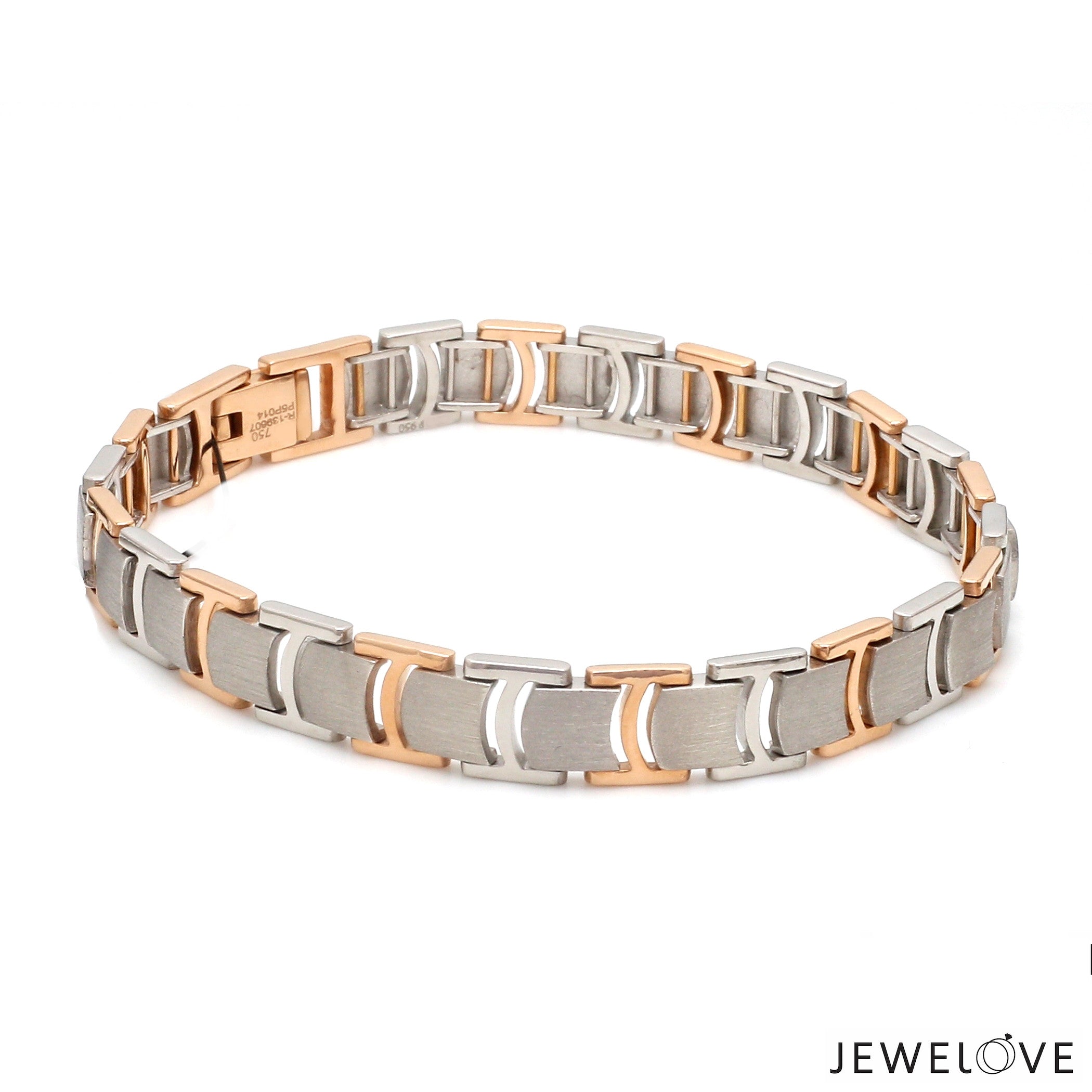 Men of Platinum | Platinum & Rose Gold Bracelet with Matte Finish for Men JL PTB 1249