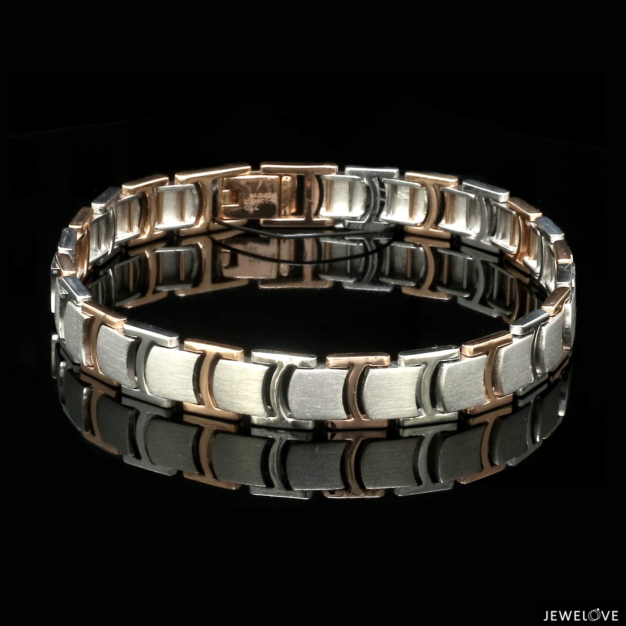 Men of Platinum | Platinum & Rose Gold Bracelet with Matte Finish for Men JL PTB 1249