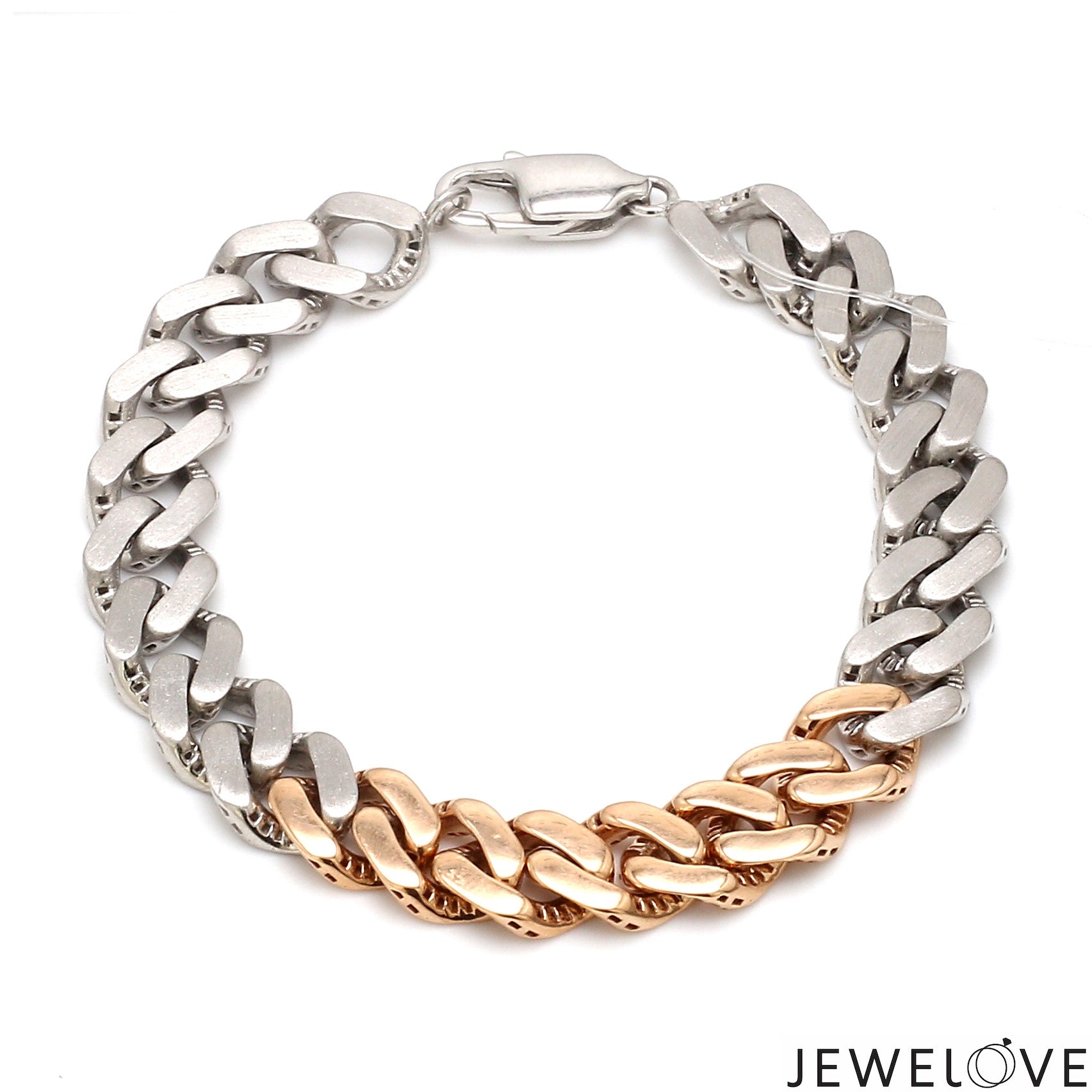 Men of Platinum | Platinum & Rose Gold Bracelet with Matte Finish for Men JL PTB 1250