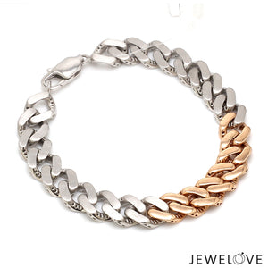 Men of Platinum | Platinum & Rose Gold Bracelet with Matte Finish for Men JL PTB 1250