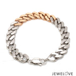 Load image into Gallery viewer, Men of Platinum | Platinum &amp; Rose Gold Bracelet with Matte Finish for Men JL PTB 1250
