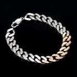 Load image into Gallery viewer, Men of Platinum | Platinum &amp; Rose Gold Bracelet with Matte Finish for Men JL PTB 1250
