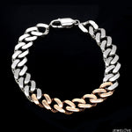 Load image into Gallery viewer, Men of Platinum | Platinum &amp; Rose Gold Bracelet with Matte Finish for Men JL PTB 1250
