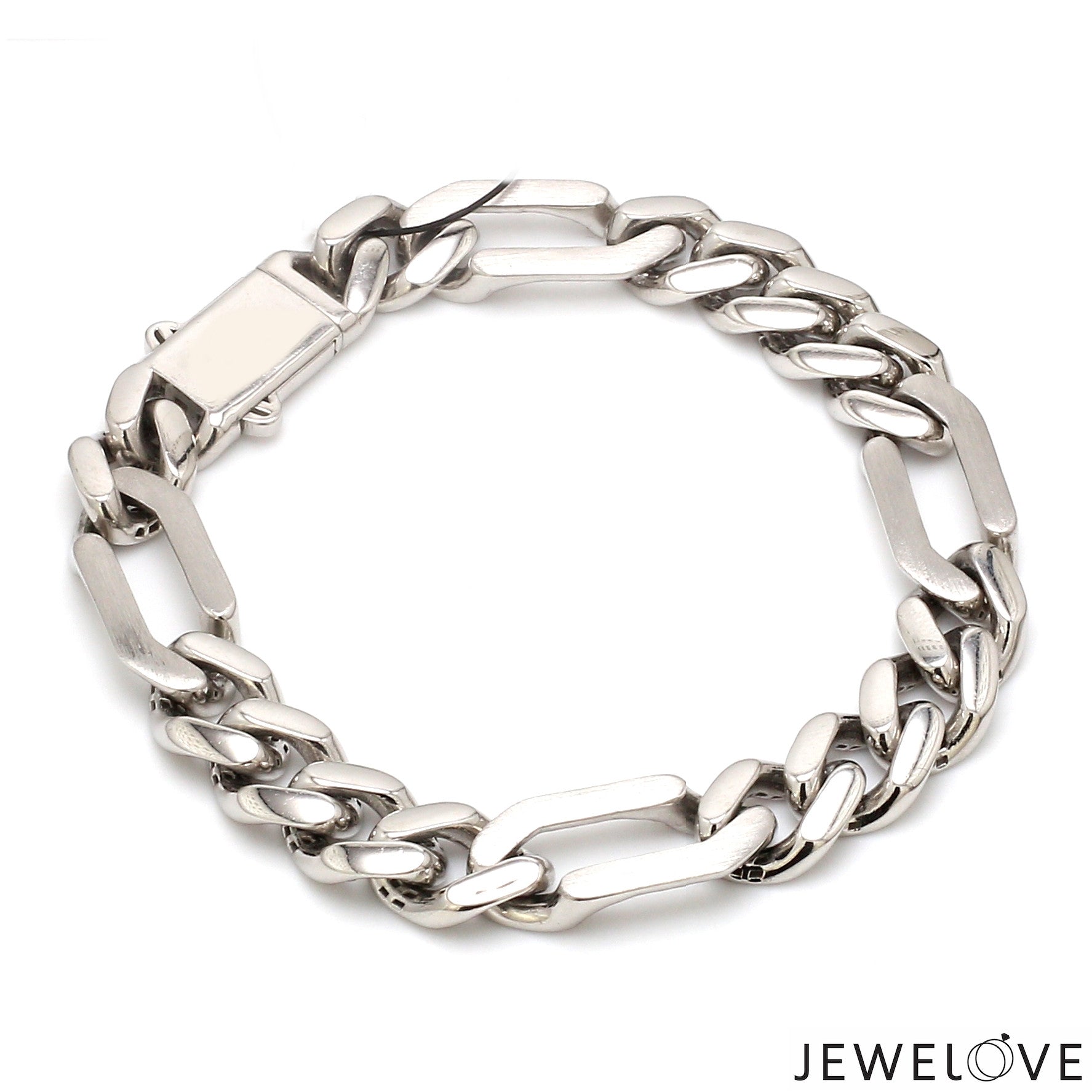 Men of Platinum | Platinum Bracelet with Brush Finish & Hi-Polish for Men JL PTB 1253