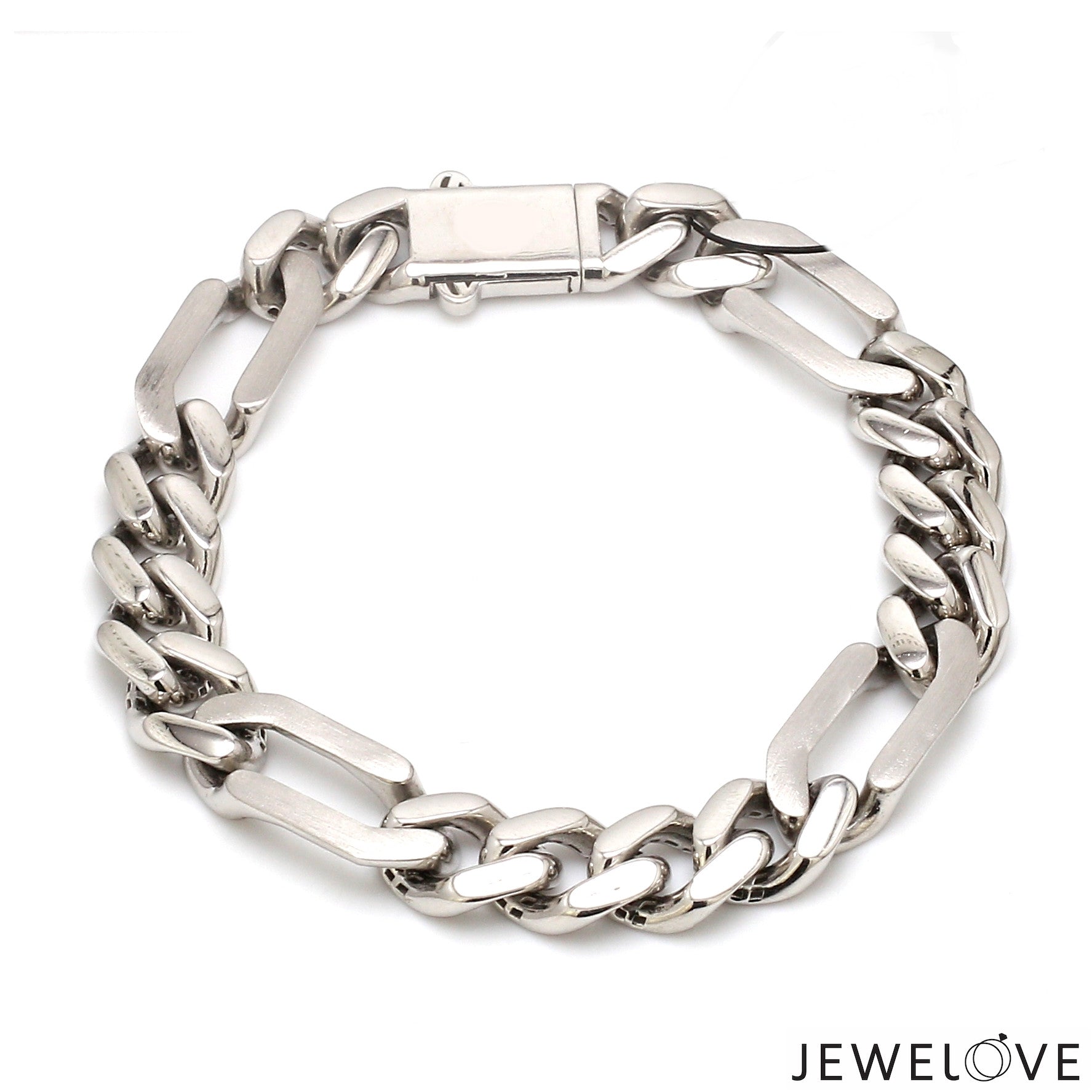 Men of Platinum | Platinum Bracelet with Brush Finish & Hi-Polish for Men JL PTB 1253