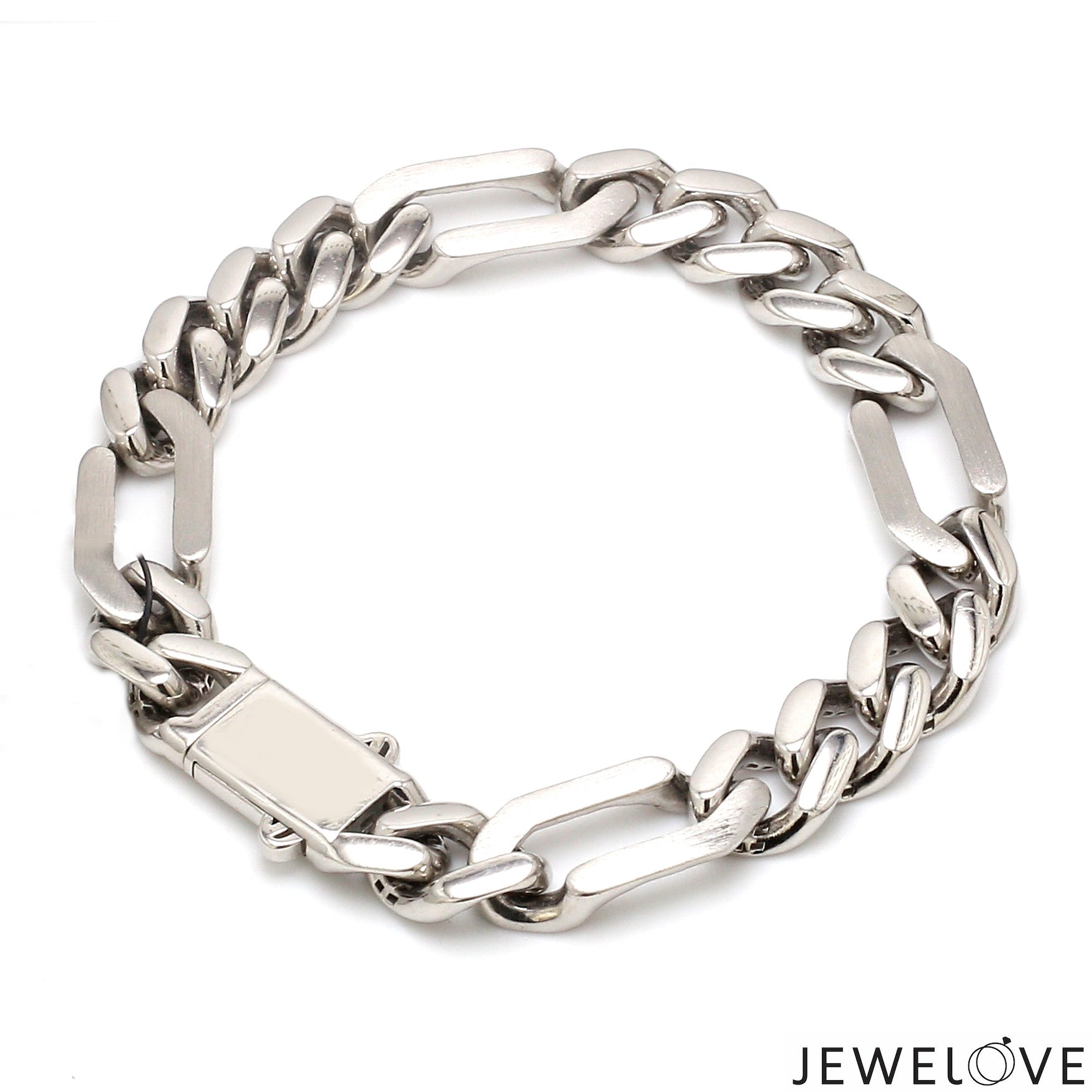 Men of Platinum | Platinum Bracelet with Brush Finish & Hi-Polish for Men JL PTB 1253