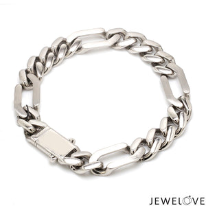 Men of Platinum | Platinum Bracelet with Brush Finish & Hi-Polish for Men JL PTB 1253