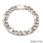 Load image into Gallery viewer, Men of Platinum | Platinum Bracelet with Brush Finish &amp; Hi-Polish for Men JL PTB 1254
